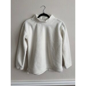 Vineyard Vines Sherpa Fleece Pullover Mock Neck Sweatshirt Cream White